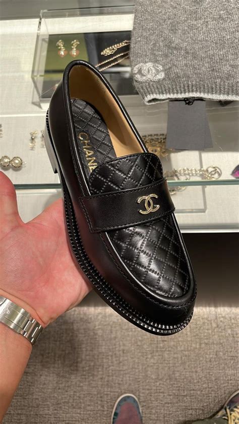 gold chanel loafers|chanel loafers men.